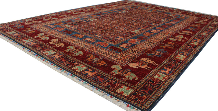 Tribal 6x8 Ft Hand Knotted Rug - Soft Plush Wool Rug - Pazyryk Rug - Horse Design Rug - Living Room Rug - Dining Room Rug - Home Decor Rugs-San Francisco Rugs--San Francisco Rugs