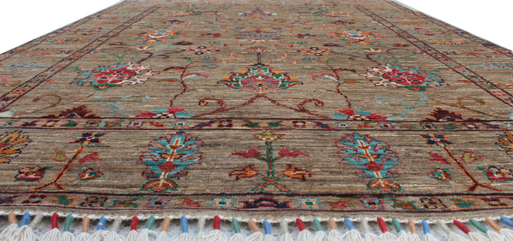 Gray 5x7 Ft Hand Knotted Rug - Floral Design Rug - Tribal Area Rug - Office Rug - Dining Room Rug - Living Room Rug - Home Decor Rugs-San Francisco Rugs--San Francisco Rugs