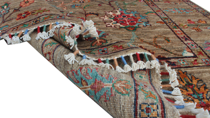 Gray 5x7 Ft Hand Knotted Rug - Floral Design Rug - Tribal Area Rug - Office Rug - Dining Room Rug - Living Room Rug - Home Decor Rugs-San Francisco Rugs--San Francisco Rugs