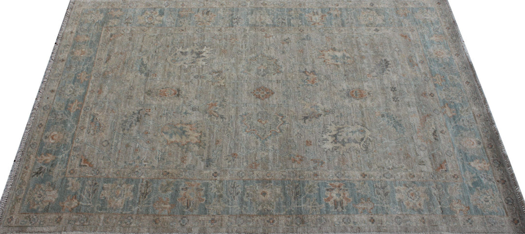 Turkish Oushak Rug - Muted Color Rug - Hand Knotted Oriental Rug - 4x6 Ft Tribal Rug - Gray Blue Beige Rug - Entryway Rug - Small Office Rug-San Francisco Rugs--San Francisco Rugs