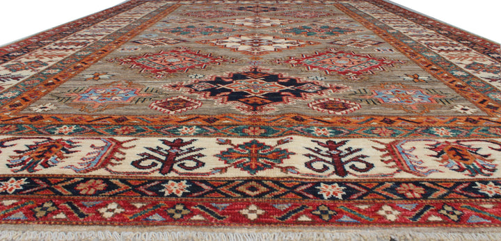 Gray 5'7x8'1 Ft Hand Knotted Wool Rug - Tribal Area Rug - 6x8 Office Rug - Living Room Rug - Small Dining Room Rug - Home Decor Rugs-San Francisco Rugs--San Francisco Rugs