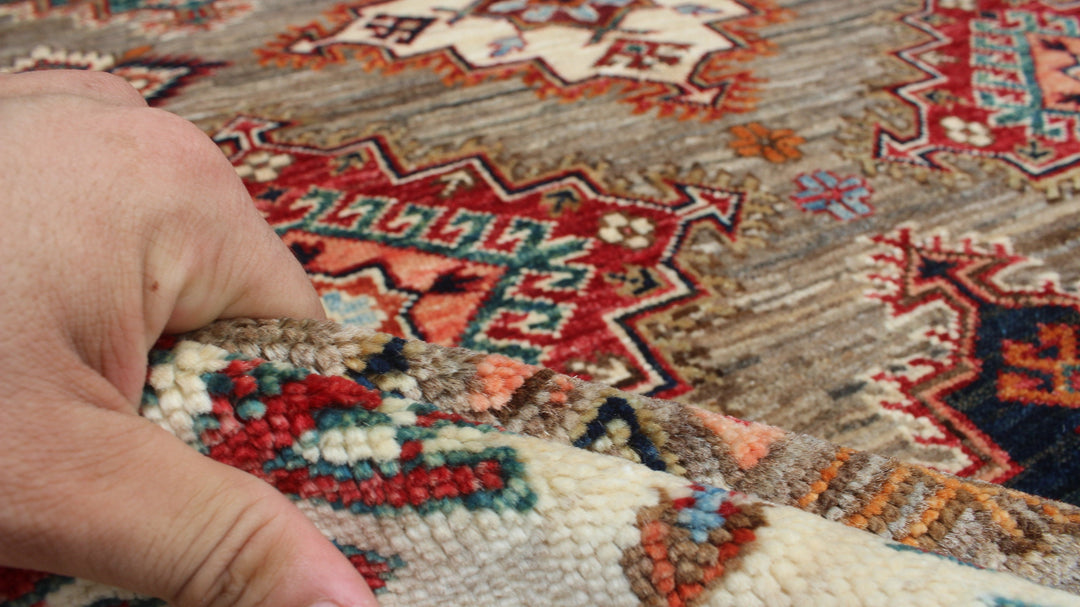 Gray 5'7x8'1 Ft Hand Knotted Wool Rug - Tribal Area Rug - 6x8 Office Rug - Living Room Rug - Small Dining Room Rug - Home Decor Rugs-San Francisco Rugs--San Francisco Rugs