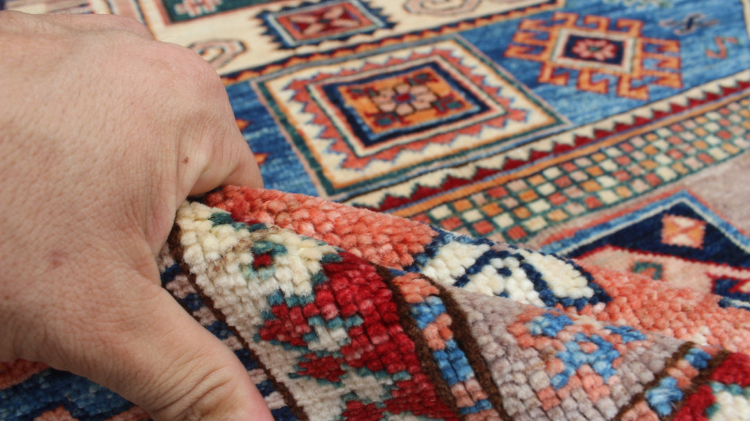 Geometric 5'7x8'4 Ft Hand Knotted Rug - Tribal Afghan Rug - Plush Wool Rug - 6x8 Dining Room Rug - Living Room, Office Rug - Home Decor Rugs-San Francisco Rugs--San Francisco Rugs