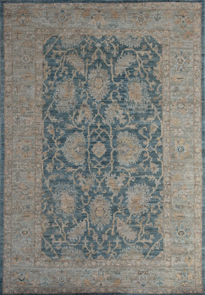 Blue-Gray Turkish Oushak Rug - Vintage 4x6 Area Rug - Muted, Soft Color Rug - Tribal Oushak Rug - Oriental Rug For Office - Entryway Rug-San Francisco Rugs--San Francisco Rugs