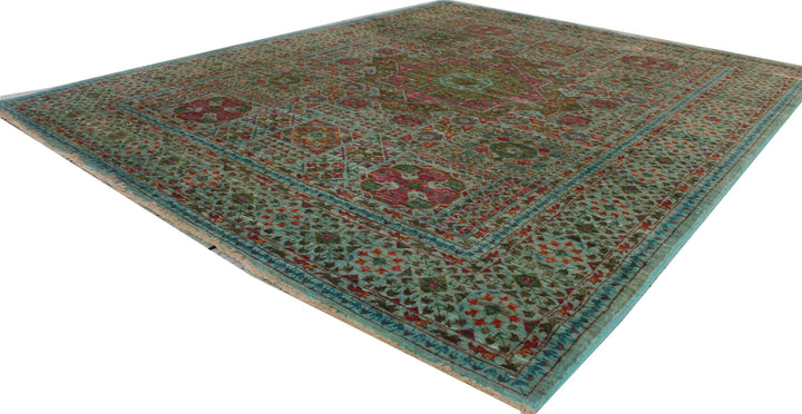 Turquoise 5'2x6'5 Ft Hand Knotted Rug - Ottoman Mamluk Rug - Beautiful Color Rug - 5x7 Dining Room, Living Room, Office Rug- Home Decor Rugs-San Francisco Rugs--San Francisco Rugs