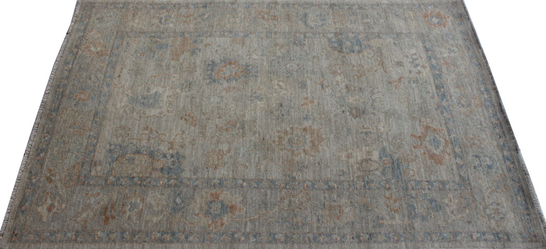 Vintage 4x6 Ft Hand Knotted Wool Rug - Muted Color, Turkish Oushak Rug - Tribal Area Rug - Entryway Rug - Small Kitchen Rug - Office Rug-San Francisco Rugs--San Francisco Rugs