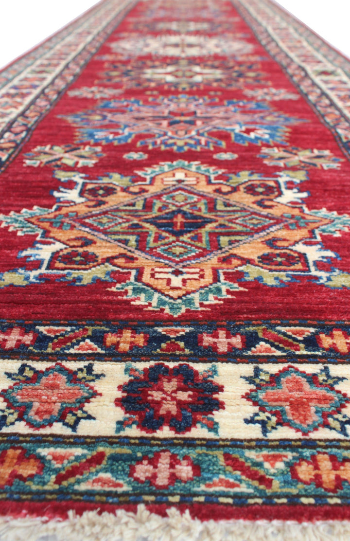 Red 2'7x8'4 Ft Hand Knotted Runner Rug - Oriental Runner Rugs - Tribal Hallway Runner Rug - Plush Wool Rug - Kitchen Runner Rug - Home Decor-San Francisco Rugs--San Francisco Rugs