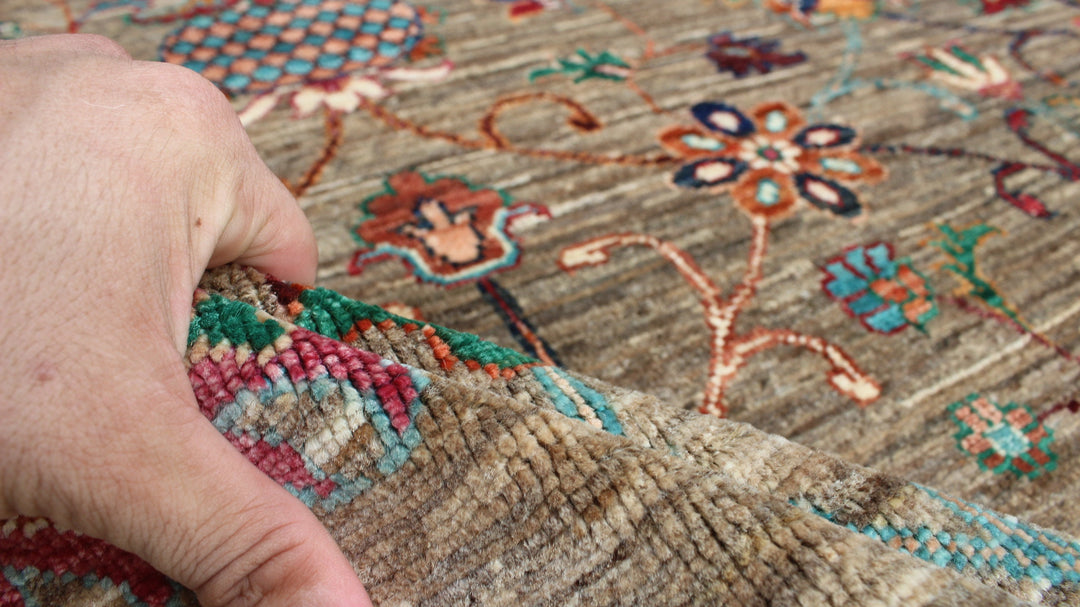 Gray 5x7 Ft Hand Knotted Rug - Floral Design Rug - Tribal Area Rug - Office Rug - Dining Room Rug - Living Room Rug - Home Decor Rugs-San Francisco Rugs--San Francisco Rugs