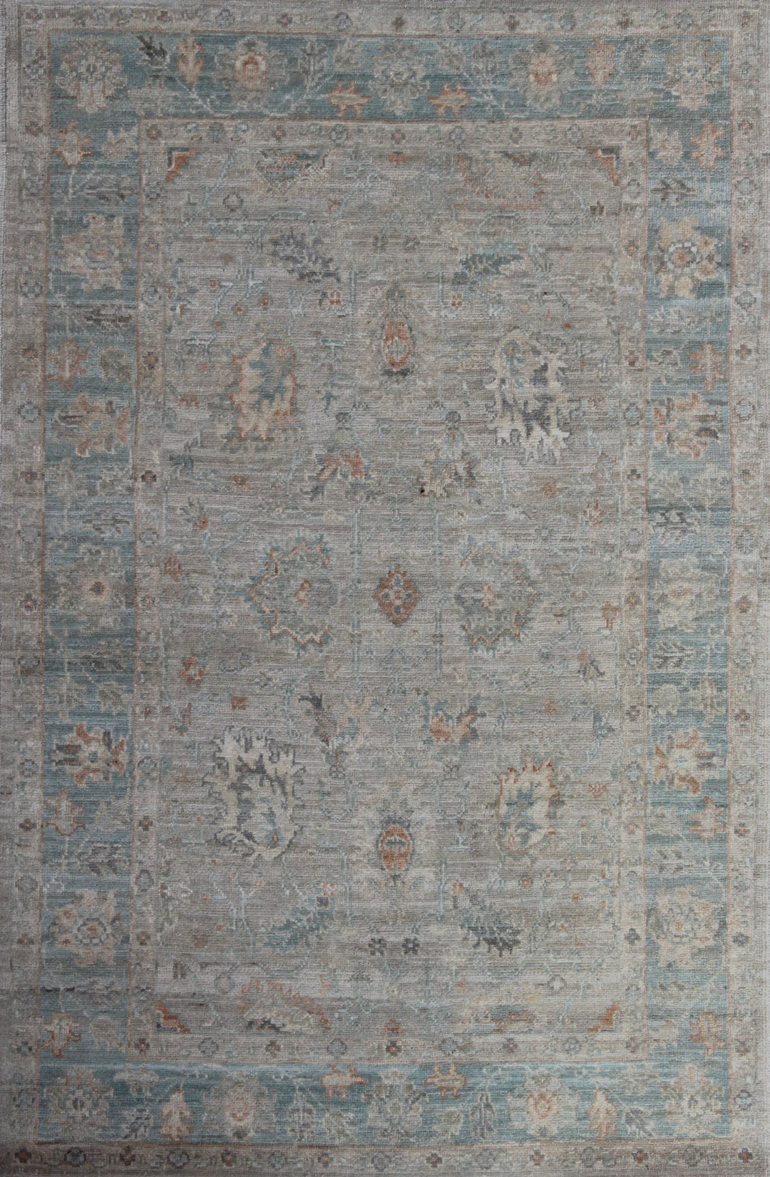 Turkish Oushak Rug - Muted Color Rug - Hand Knotted Oriental Rug - 4x6 Ft Tribal Rug - Gray Blue Beige Rug - Entryway Rug - Small Office Rug-San Francisco Rugs--San Francisco Rugs