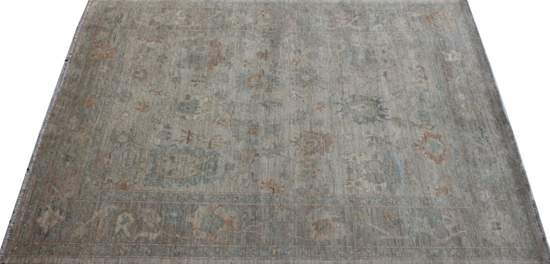 Vintage 4'10x6'6 Ft Turkish Oushak Rug - Hand Knot Soft Wool Rug - Muted Color Rug - 5x7 Office Rug - Home Decor Rug - Small Living Room Rug-San Francisco Rugs--San Francisco Rugs