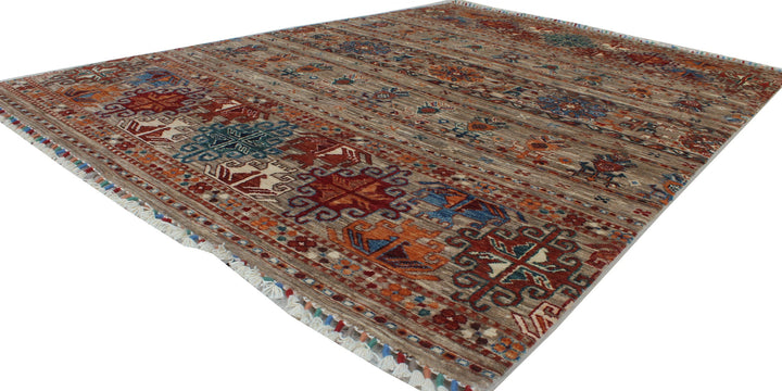Gray 5x7 Ft Hand Knotted Tribal Rug - Oriental Afghan Rug - Khoy Nomad Rug - Area Rug For Office, Dining Room, Living Room - Home Decor Rugs-San Francisco Rugs--San Francisco Rugs
