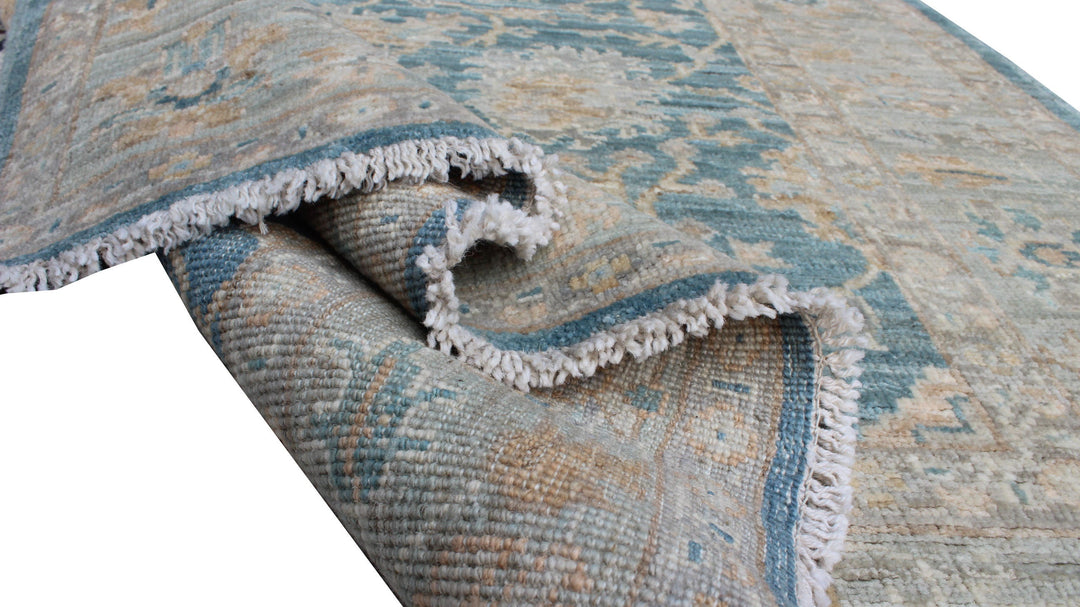 Blue-Gray Turkish Oushak Rug - Vintage 4x6 Area Rug - Muted, Soft Color Rug - Tribal Oushak Rug - Oriental Rug For Office - Entryway Rug-San Francisco Rugs--San Francisco Rugs