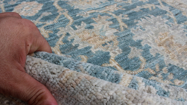 Blue-Gray Turkish Oushak Rug - Vintage 4x6 Area Rug - Muted, Soft Color Rug - Tribal Oushak Rug - Oriental Rug For Office - Entryway Rug-San Francisco Rugs--San Francisco Rugs