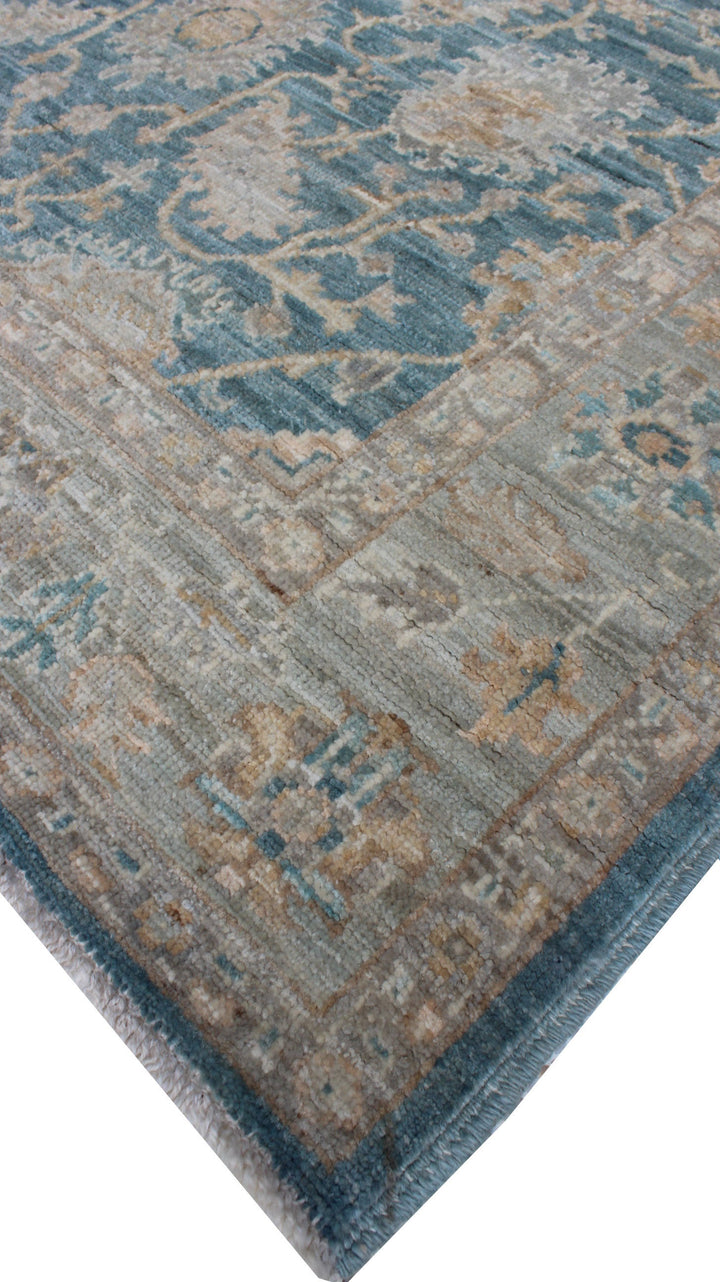 Blue-Gray Turkish Oushak Rug - Vintage 4x6 Area Rug - Muted, Soft Color Rug - Tribal Oushak Rug - Oriental Rug For Office - Entryway Rug-San Francisco Rugs--San Francisco Rugs