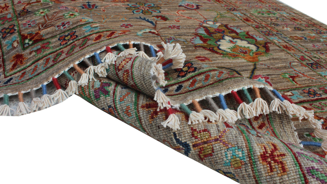 Gray 4'9X6'8 Ft Sultani Rug - Floral Design Rug - Hand Knot Wool Rug - Oriental Afghan Rug - 5x7 Office Rug - Living Room Rug - Home Decors-San Francisco Rugs--San Francisco Rugs