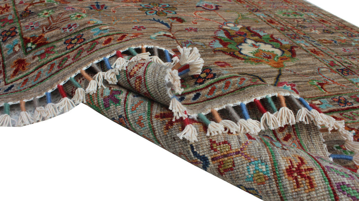 Gray 4'9X6'8 Ft Sultani Rug - Floral Design Rug - Hand Knot Wool Rug - Oriental Afghan Rug - 5x7 Office Rug - Living Room Rug - Home Decors-San Francisco Rugs--San Francisco Rugs